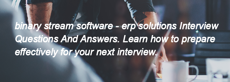 Binary stream software - erp solutions Interview Questions and Answers